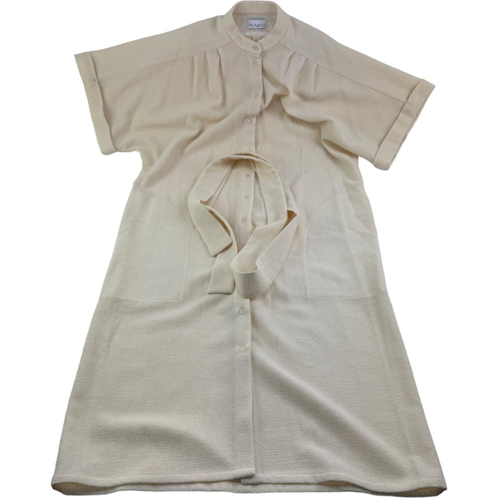 RAEY‎ Virgin Wool & Polyamide Cream Beach Cover Dress - Size 10 - Silk Lined